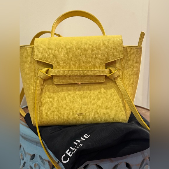 Celine Handbags - Celine Pico Belt Bag — Yellow (Calfskin Leather)